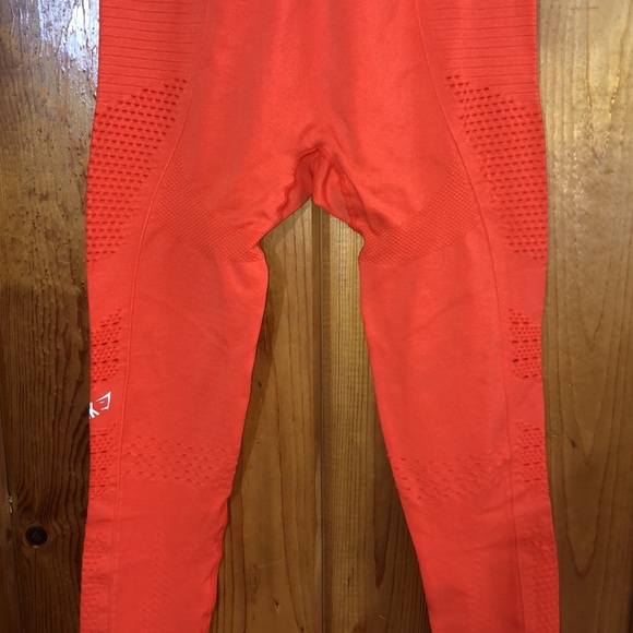 Gymshark Womens Flawless knit Leggings Oranhe Size small orange workout leggings - Picture 9 of 11